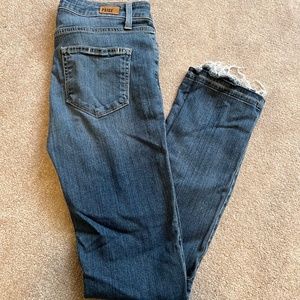 Paige Raw Hem Straight Leg Jeans
